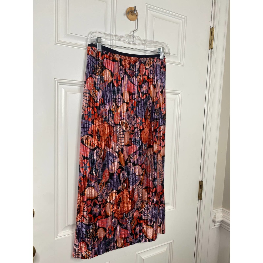 Maeve Anthropologie Tilda Pleat Velvet Midi Skirt - Picture 3 of 6
